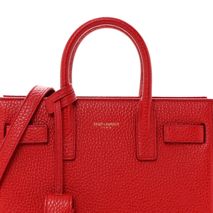 Saint Laurent Grained Calfskin Nano Sac De Jour Lipstick Red 7 of 11