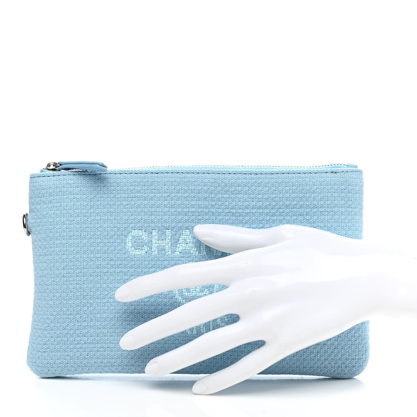 Mixed Fibers Small Deauville Pouch Blue