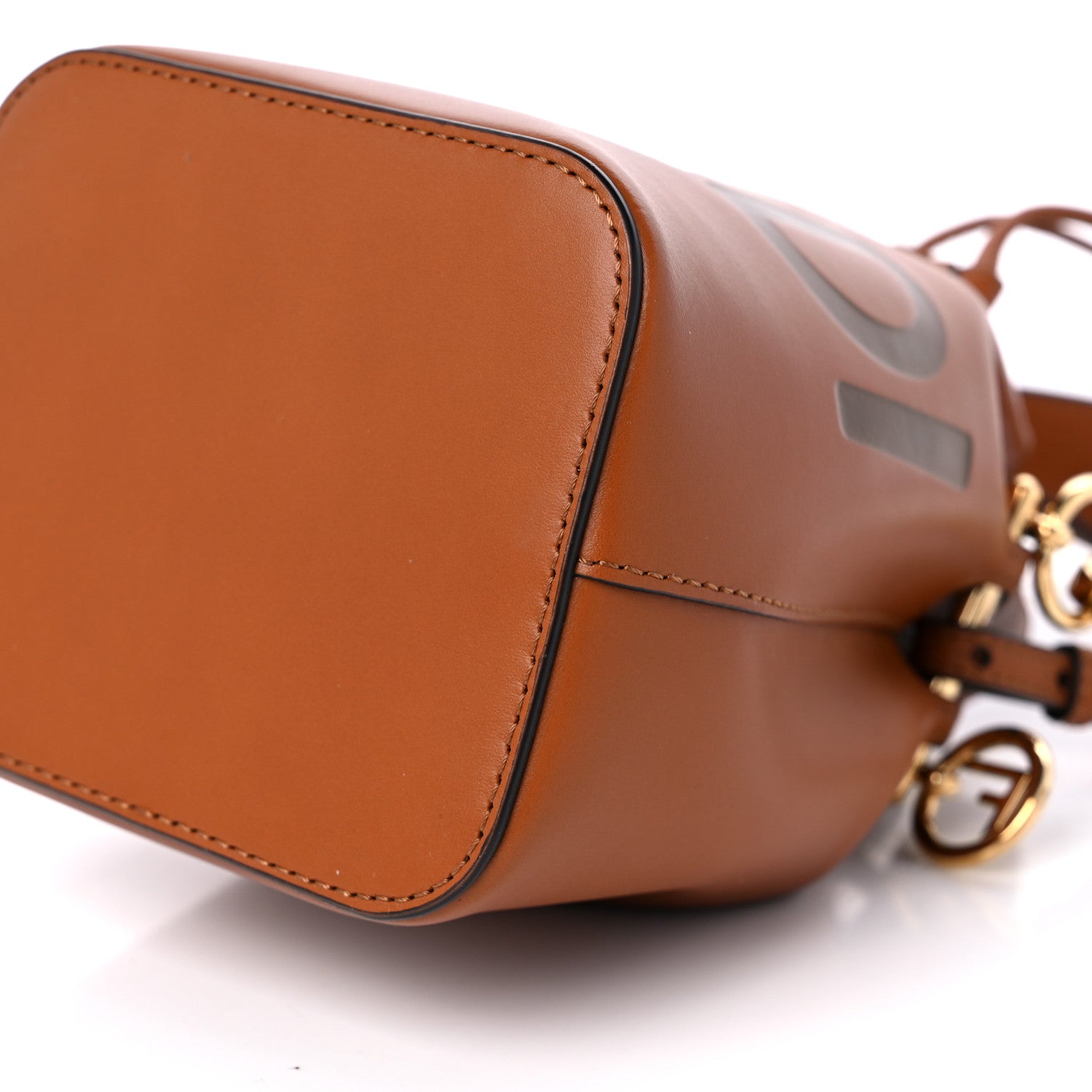 Fendi Vitello King F is Fendi Logo Embossed Mini Mon Tresor Bucket Bag Cuoio 9 of 9