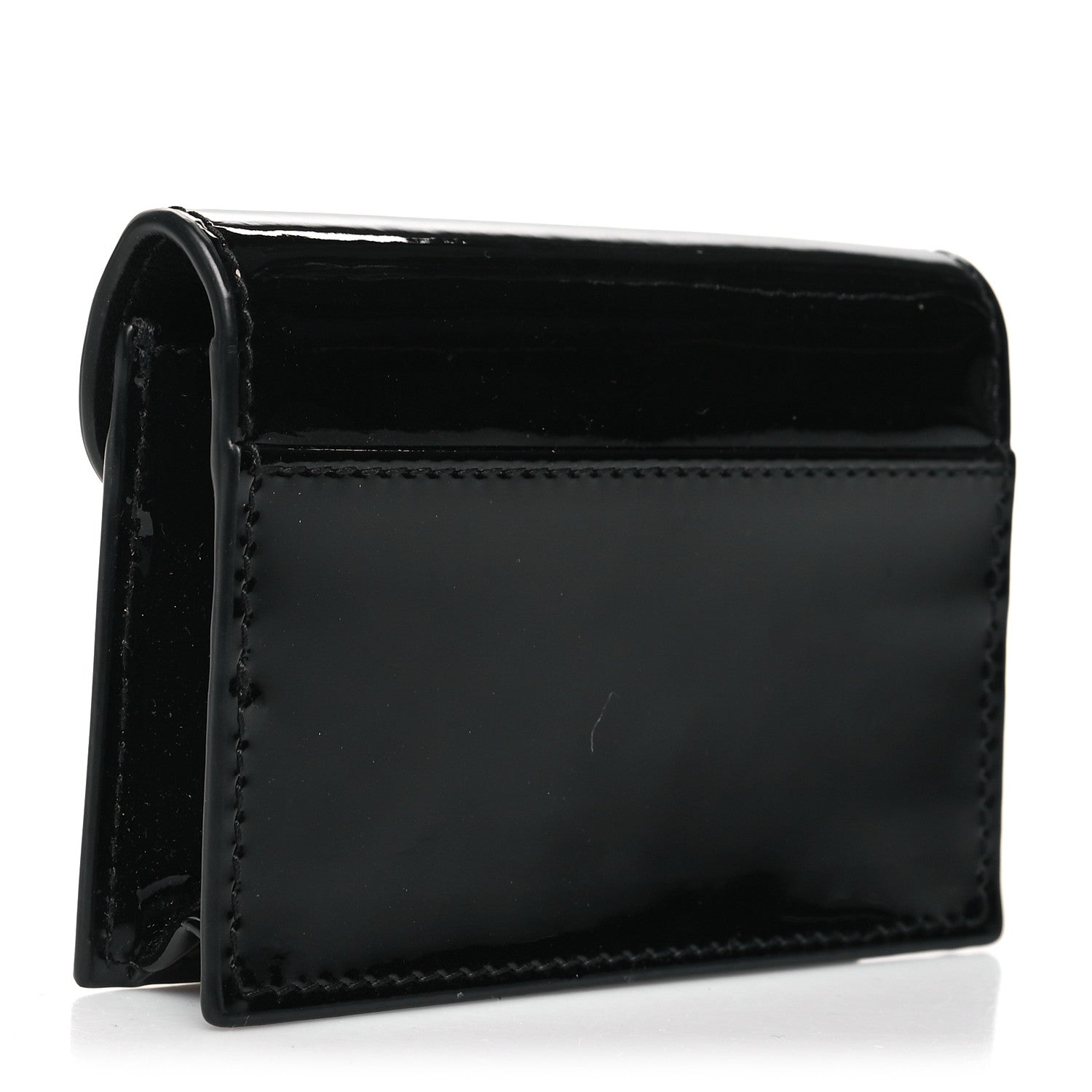 Christian Dior Patent Calfskin Saddle Card Holder Black 3 of 10