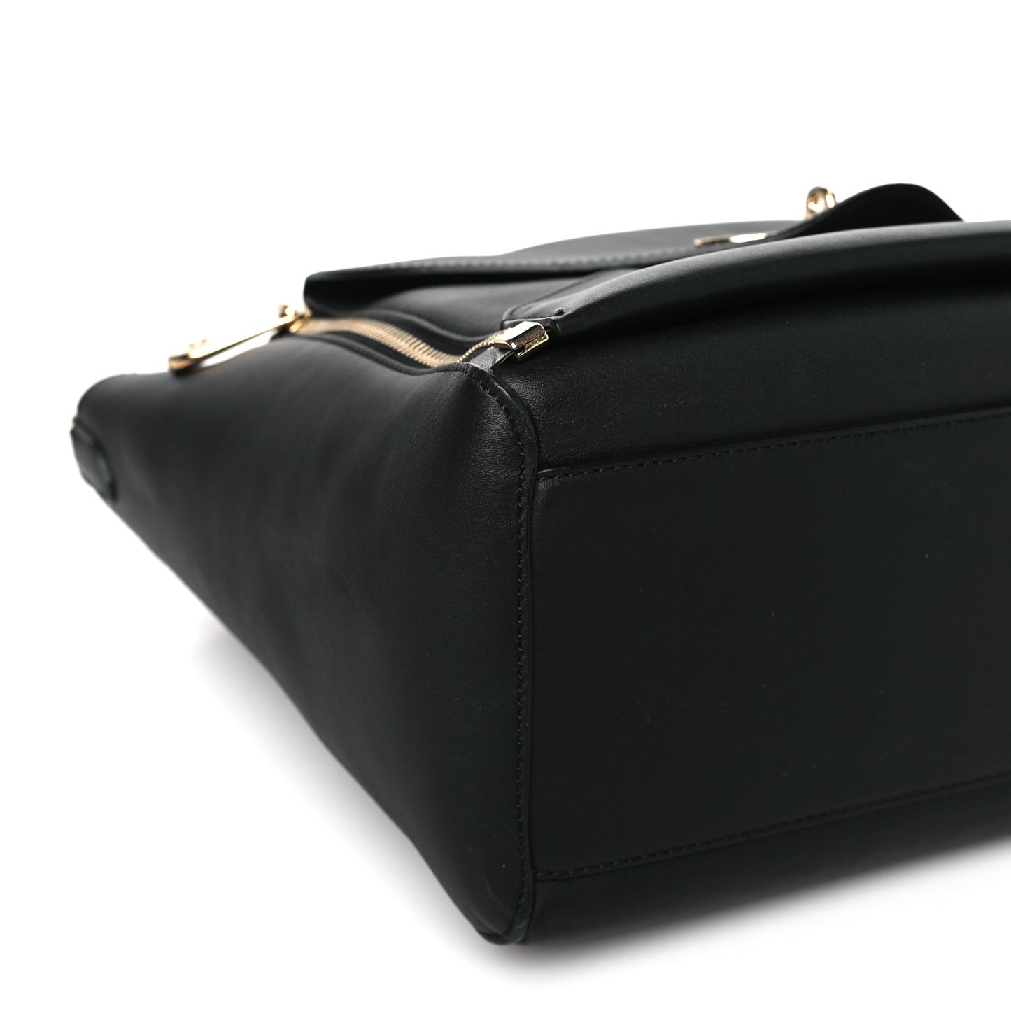 Silky Calf Small Willow Tote Black