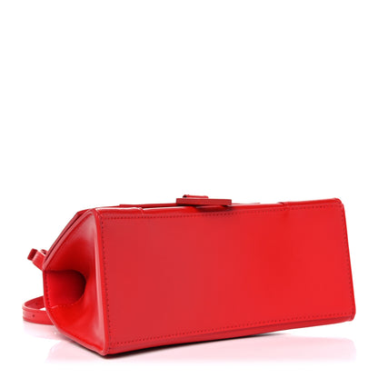 Balenciaga Shiny Box Calfskin Tonal B Small Hourglass Top Handle Bag Bright Red 4 of 9