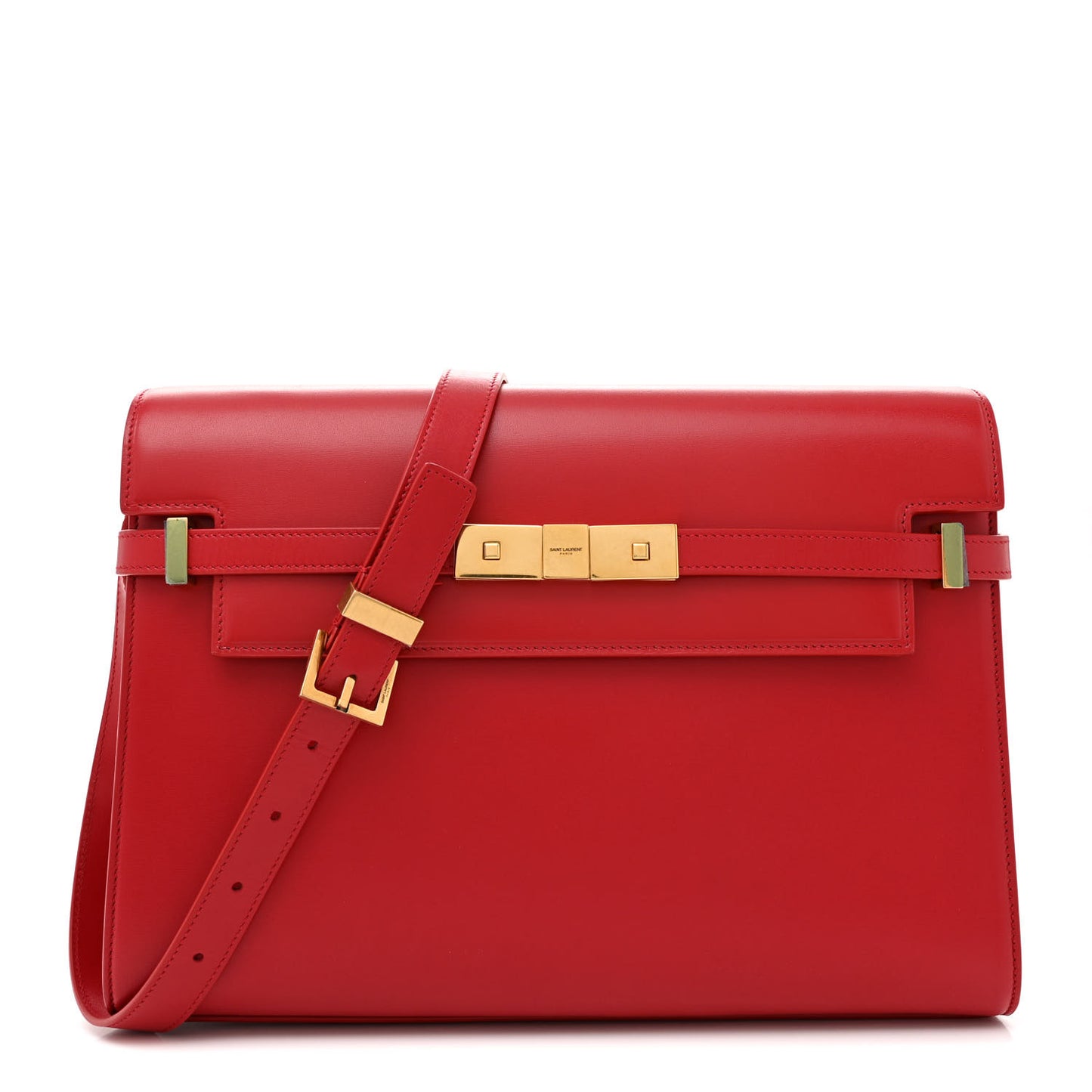 Smooth Calfskin Manhattan Shoulder Bag Rouge Eros