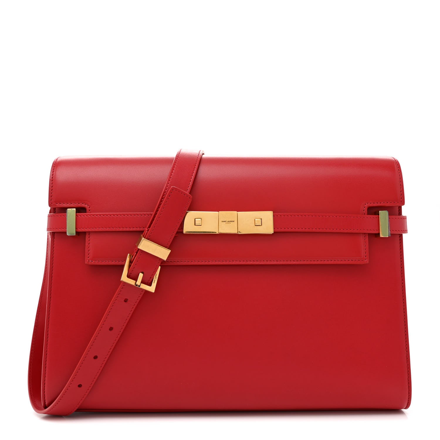 Saint Laurent Smooth Calfskin Manhattan Shoulder Bag Rouge Eros 1 of 13