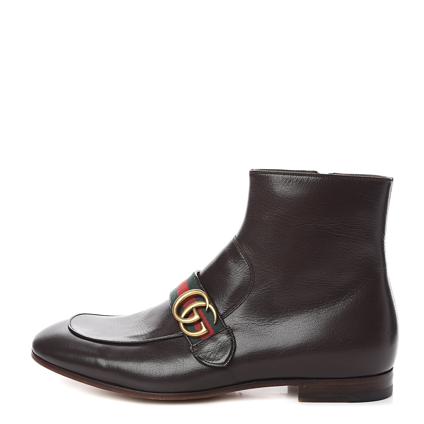 Goatskin Web Mens GG Ankle Boots 8.5 Cocoa