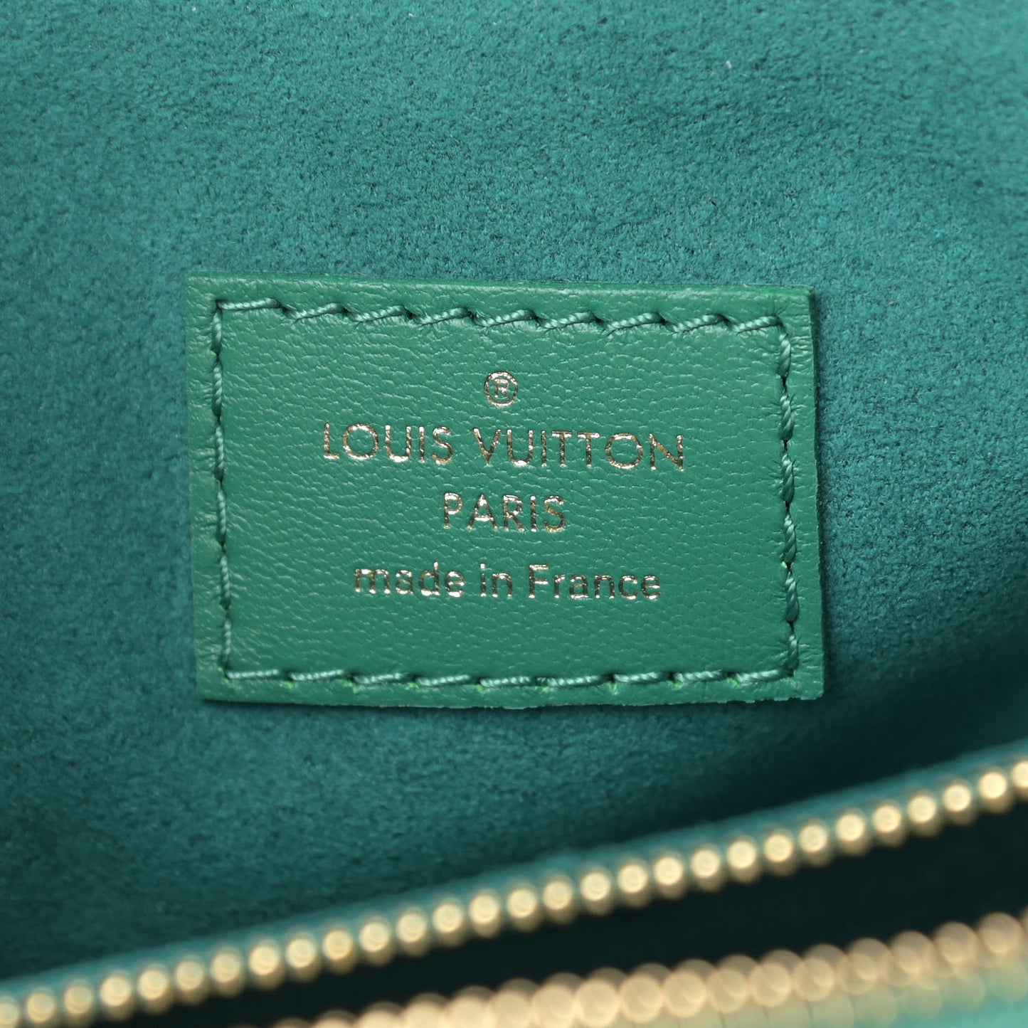 Lambskin Embossed Monogram Coussin BB Emeraude