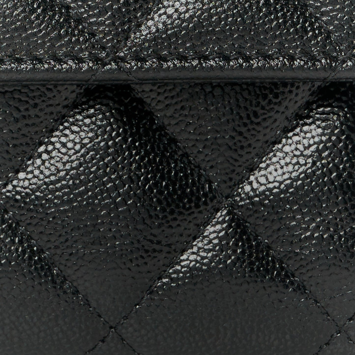 Caviar Quilted Studded CC Medium Flap Wallet Black