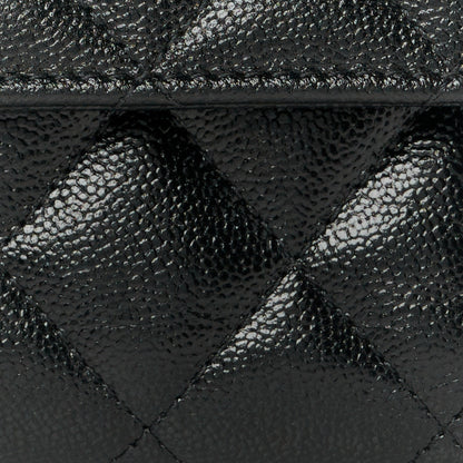 Chanel Caviar Quilted Studded CC Medium Flap Wallet Black 10 of 11