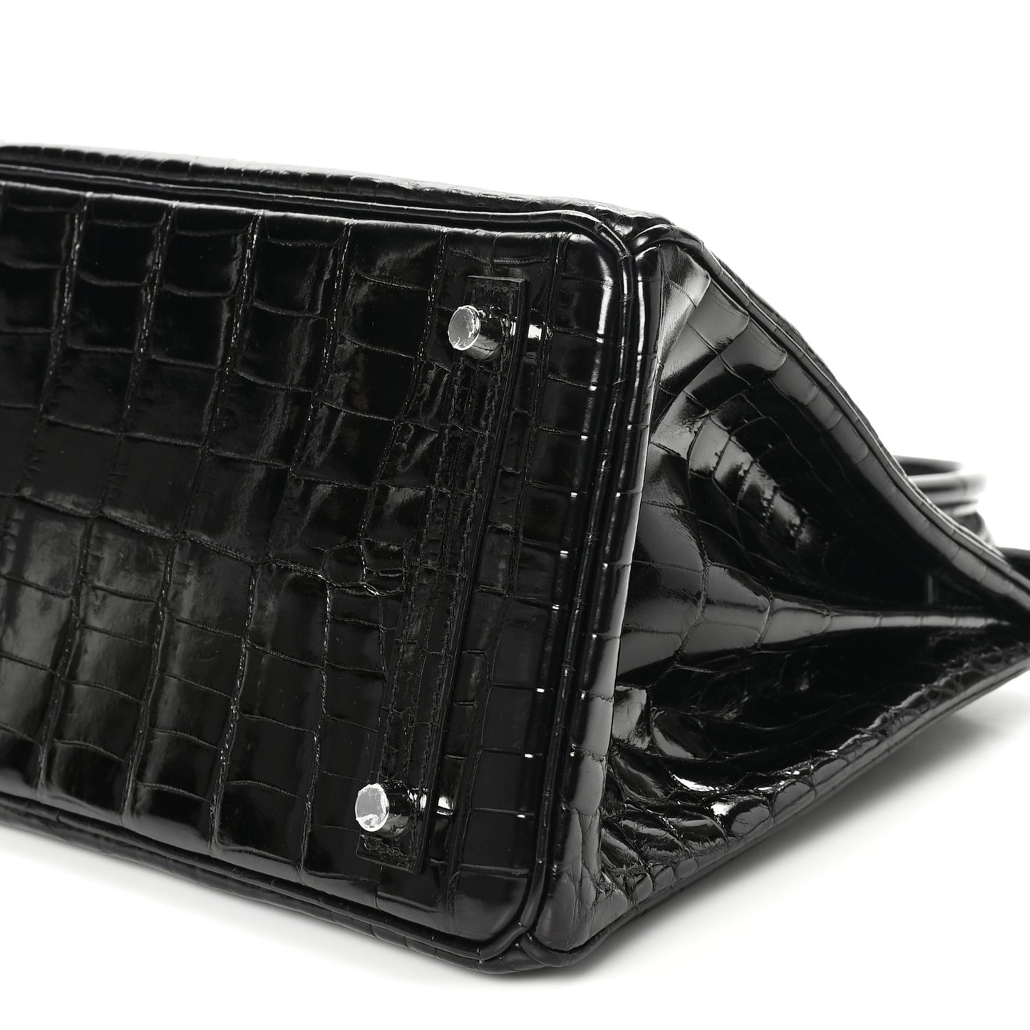 Shiny Niloticus Crocodile Birkin 30 Black