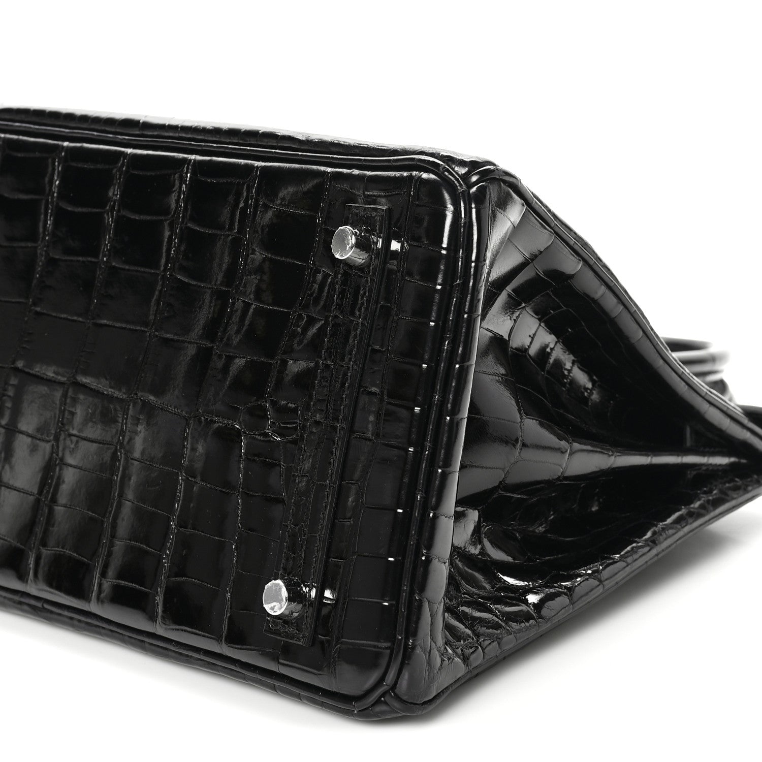 Hermes Shiny Niloticus Crocodile Birkin 30 Black 10 of 11