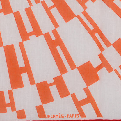 Hermes Cotton Pocket Square Orange 3 of 5