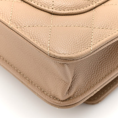 Chanel Caviar Quilted Wallet On Chain WOC Beige 15 of 19