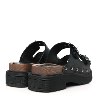 Christian Dior Calfskin Diorquake Buckled Lug Sole 15mm Sandals 35 Black 5 of 9