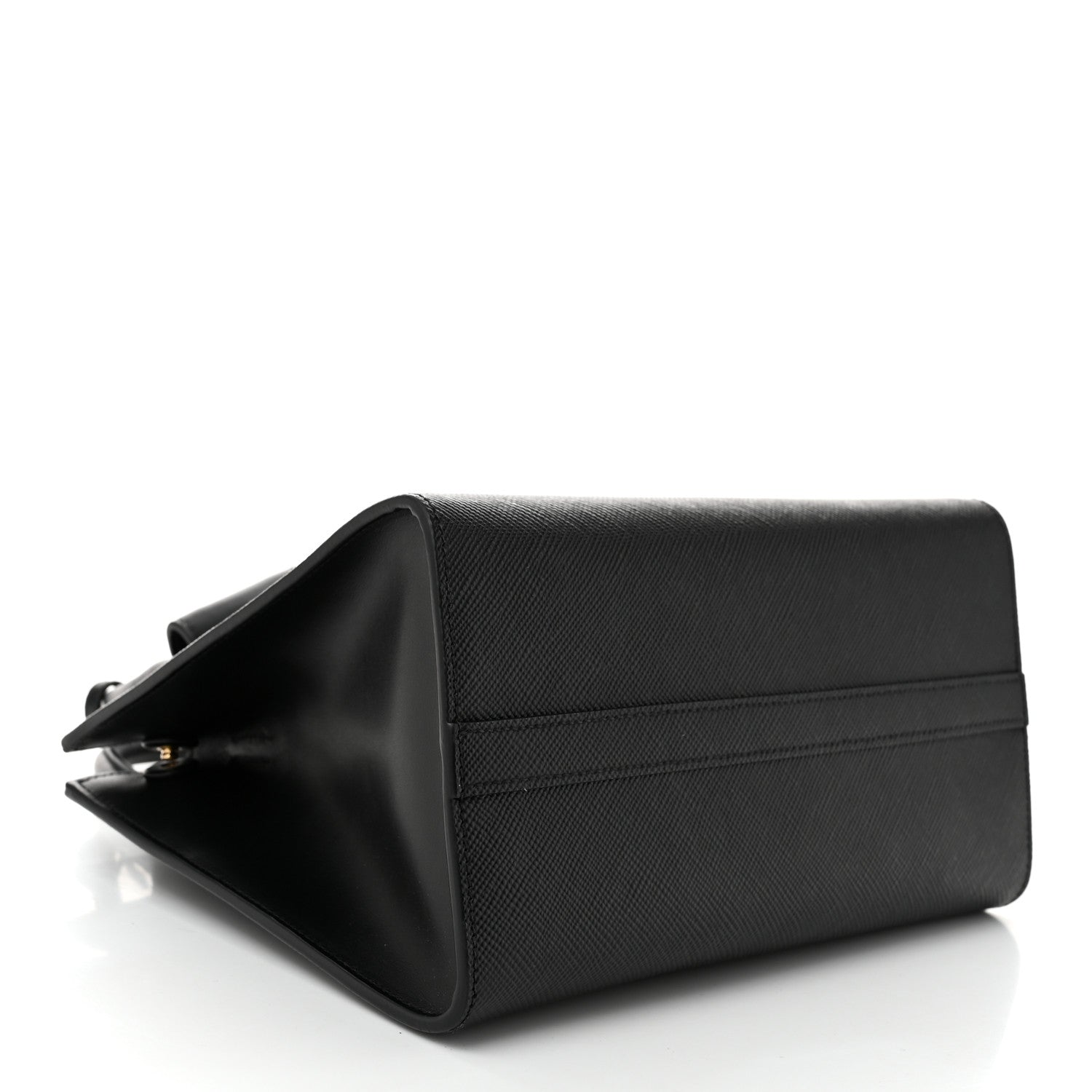 Prada Saffiano Cuir Calfskin Small Monochrome Top Handle Tote Black 4 of 9