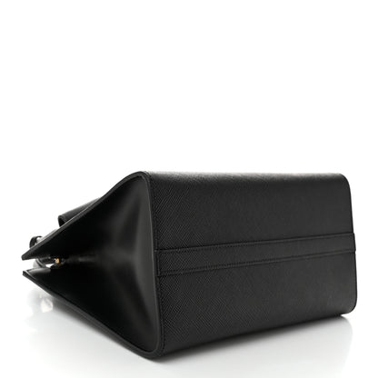 Prada Saffiano Cuir Calfskin Small Monochrome Top Handle Tote Black 4 of 9