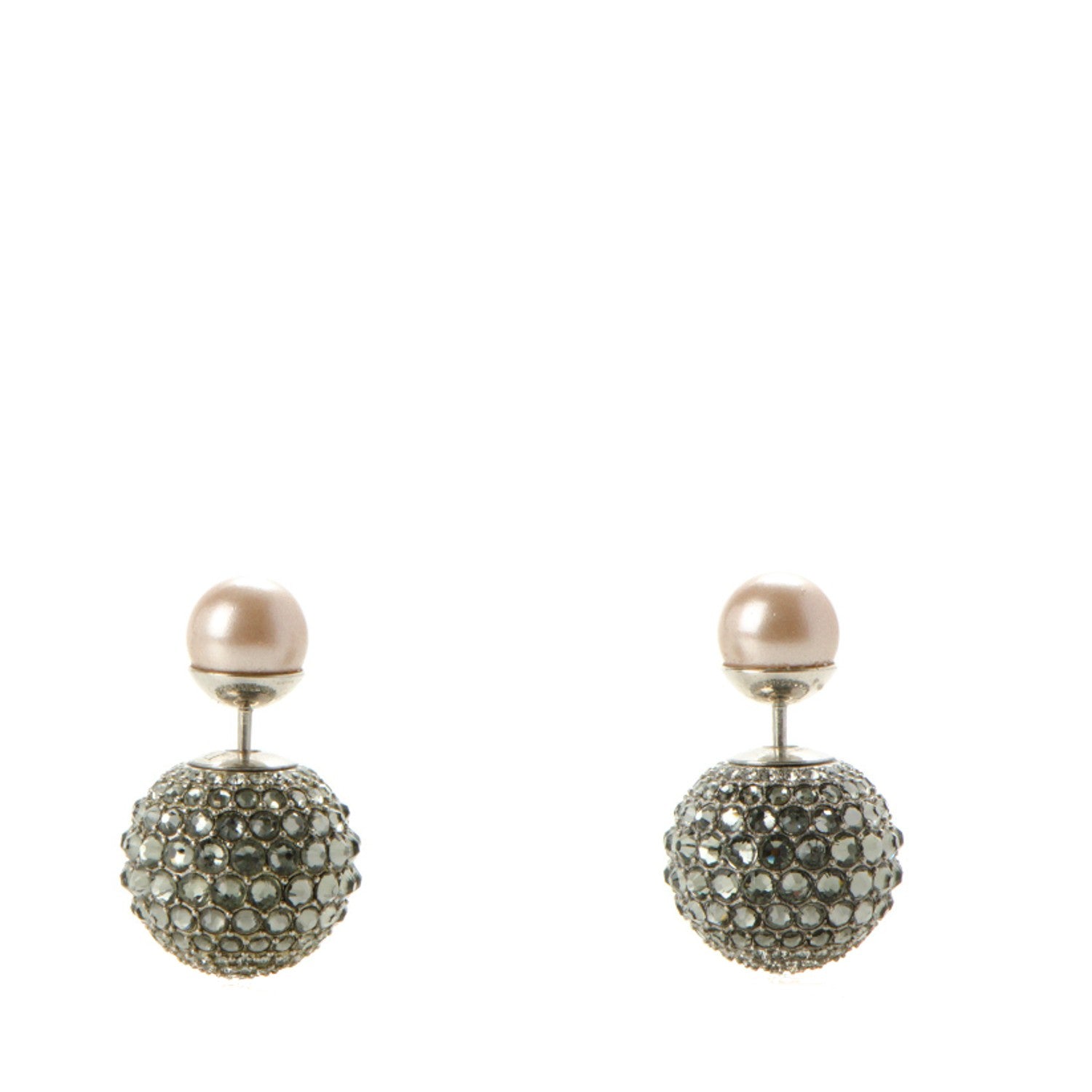 Christian Dior Crystal Mise En Dior Tribal Earrings Grey Pink 1 of 6