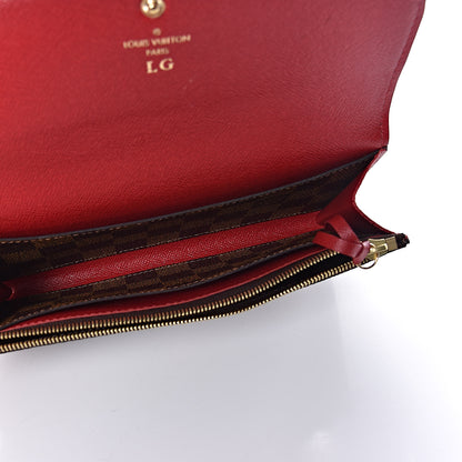 Louis Vuitton Damier Ebene Emilie Wallet Red 5 of 8