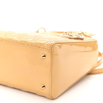 Christian Dior Patent Cannage Medium Lady Dior Dark Beige 9 of 10