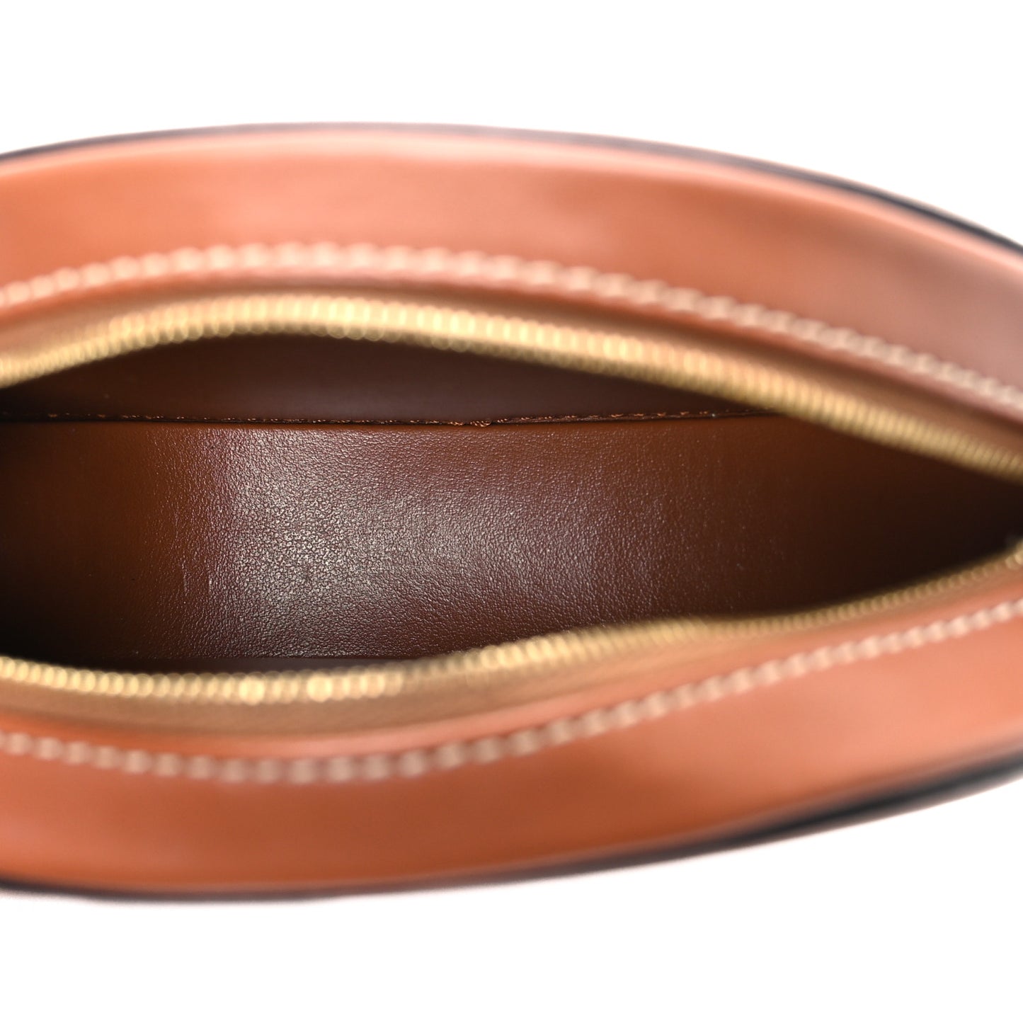 Smooth Calfskin Cuir Small Triomphe Oval Crossbody Purse Tan