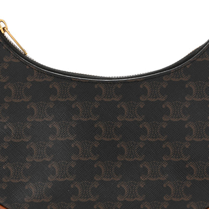 Celine Triomphe Canvas Calfskin Ava Shoulder Bag Tan 9 of 14