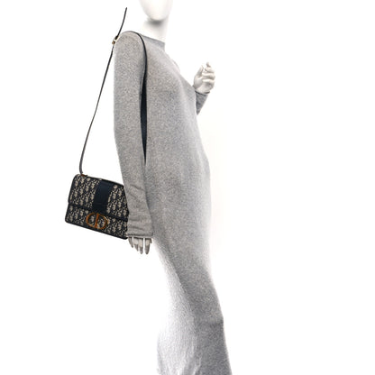 Christian Dior Oblique 30 Montaigne Flap Bag Blue 2 of 9