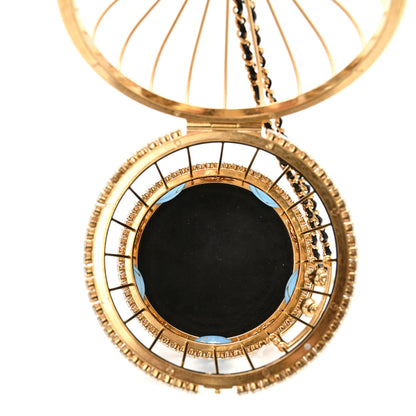 Chanel Metal Crystal Enamel CC Love Bird Cage Minaudiere Clutch Gold Multicolor 5 of 13