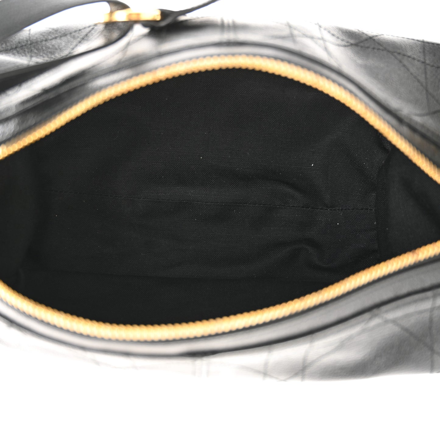 Shiny Grained Calfskin Macrocannage Medium D-Journey Bag Black