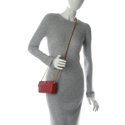 Chanel Lambskin Quilted Small Boy Clutch With Chain Red 2 of 8