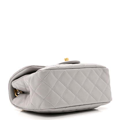 Chanel Lambskin Quilted Mini Pearl Crush Flap Light Grey 4 of 9
