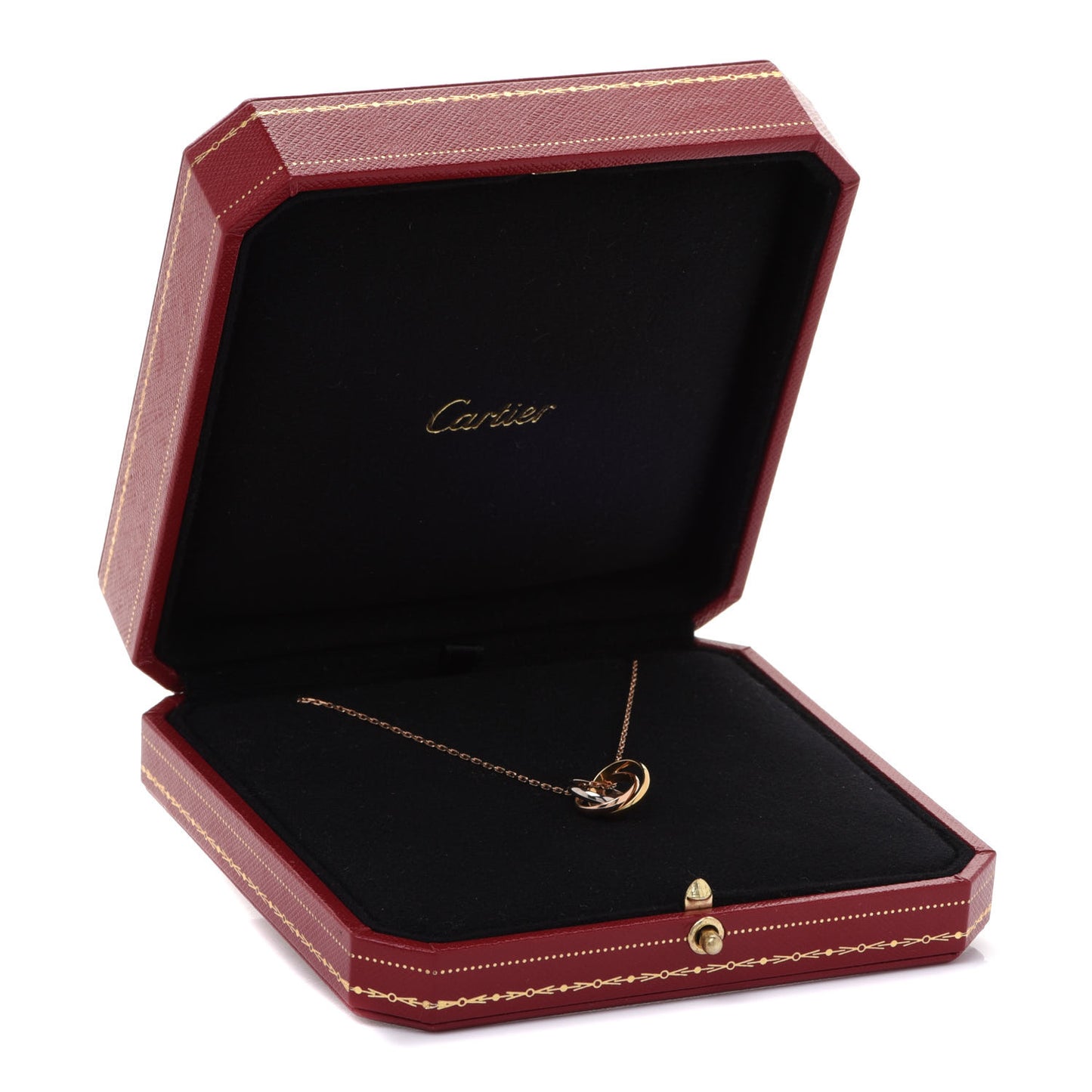 18K Pink Yellow White Gold Trinity Pendant Necklace