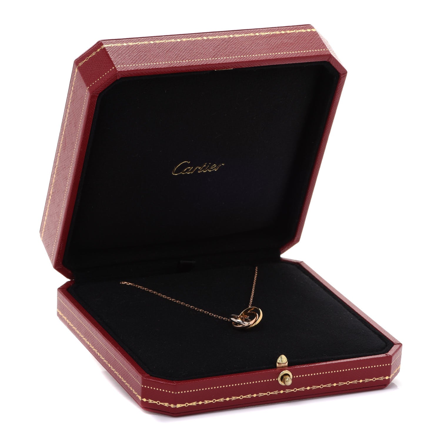 Cartier 18K Pink Yellow White Gold Trinity Pendant Necklace 9 of 9