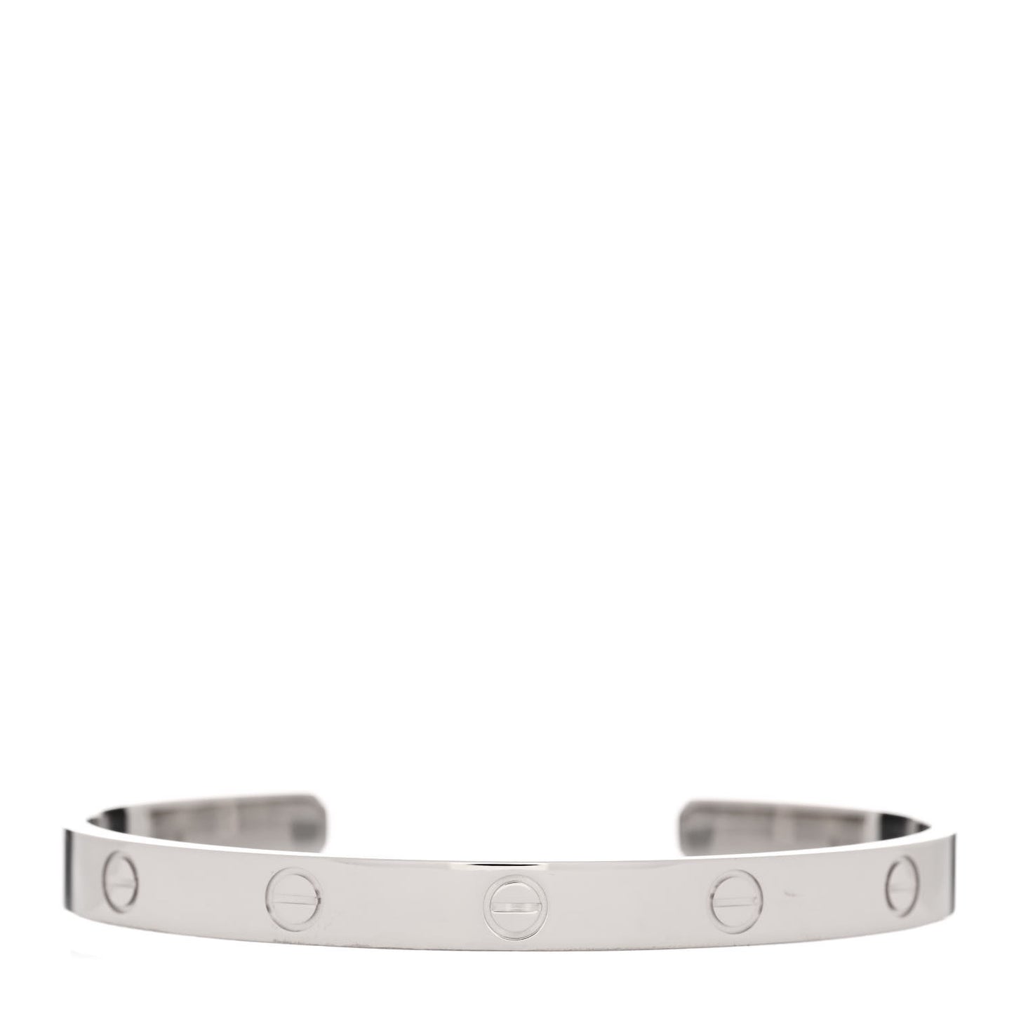 18K White Gold LOVE Cuff Bracelet 19