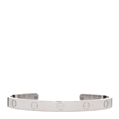 Cartier 18K White Gold LOVE Cuff Bracelet 19 1 of 5