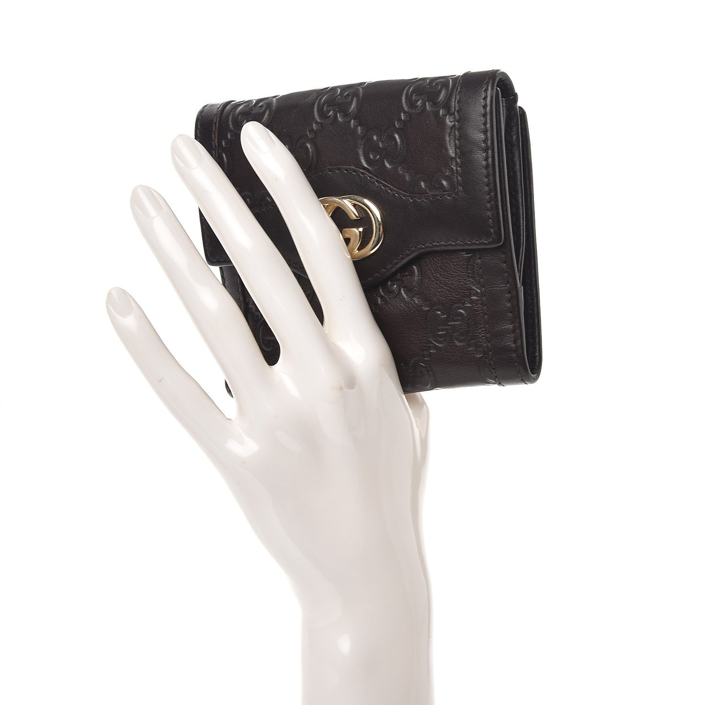 Guccissima Sukey French Flap Wallet Chocolate