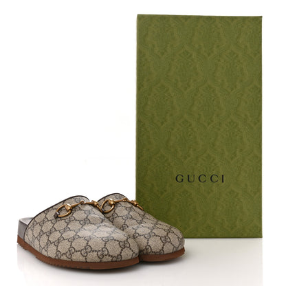 Gucci GG Supreme Monogram Miro Soft Calfskin Womens Horsebit Slippers 39.5 Beige Ebony New Acero 12 of 12
