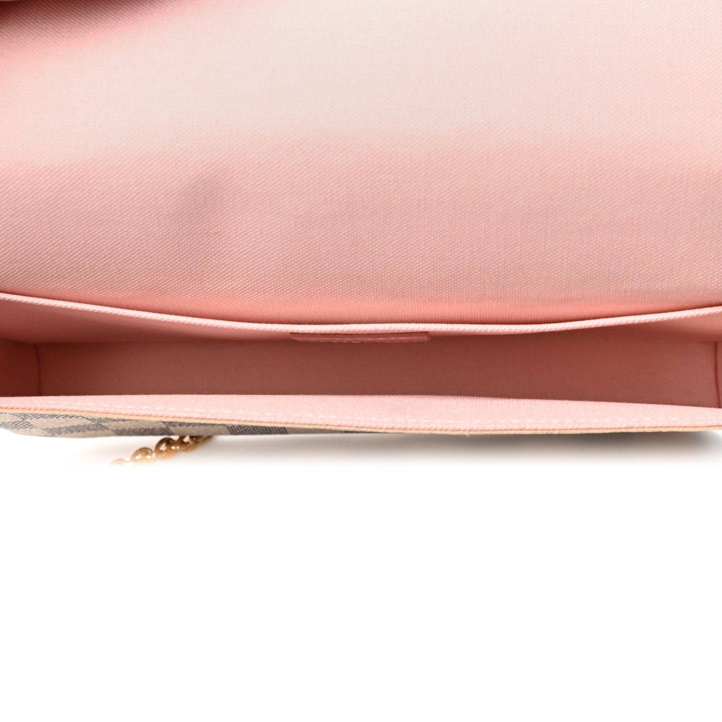 Damier Azur Pochette Felicie Chain Wallet Rose Ballerine