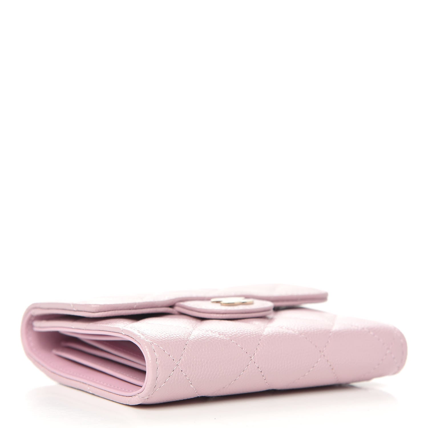 Chanel Caviar Quilted Compact Flap Wallet Light Pink 4 of 8
