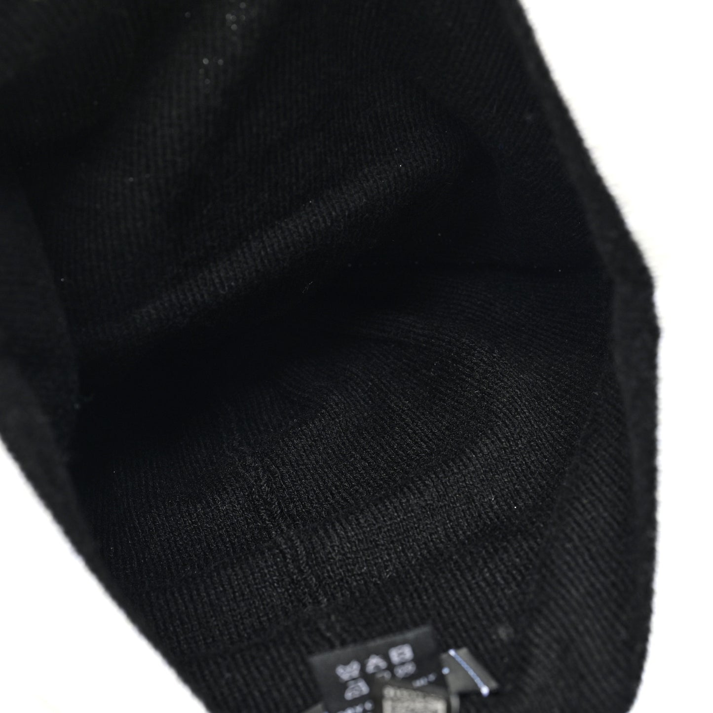 Cashmere Cotton CC Beanie Hat Black Light Grey White