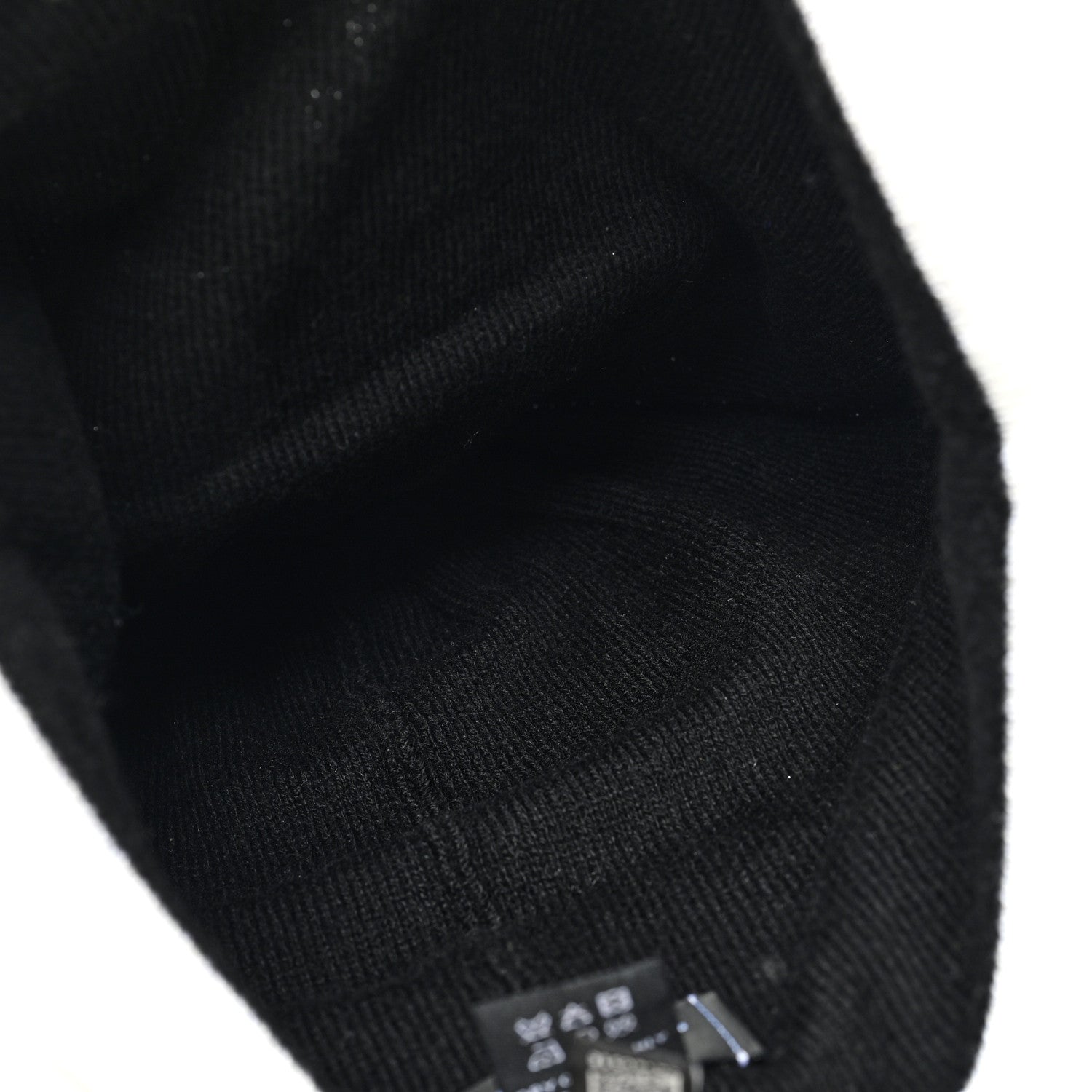 Chanel Cashmere Cotton CC Beanie Hat Black Light Grey White 3 of 4