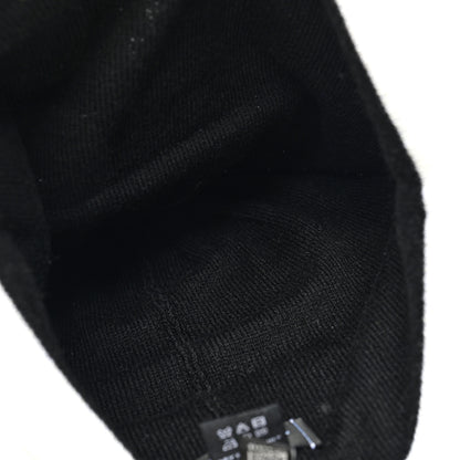 Chanel Cashmere Cotton CC Beanie Hat Black Light Grey White 3 of 4