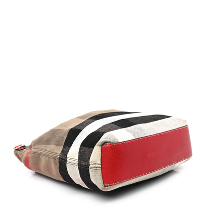 Burberry Canvas Mega Check Medium Tottenham Brit Tote Cadmium Red 4 of 13