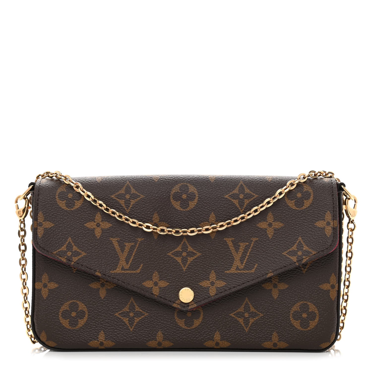 Louis Vuitton Monogram Pochette Felicie Chain Wallet Fuchsia 3 of 11