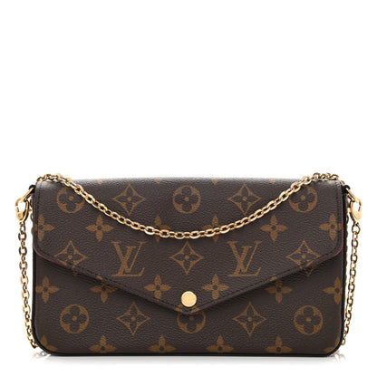 Louis Vuitton Monogram Pochette Felicie Chain Wallet Fuchsia 3 of 11