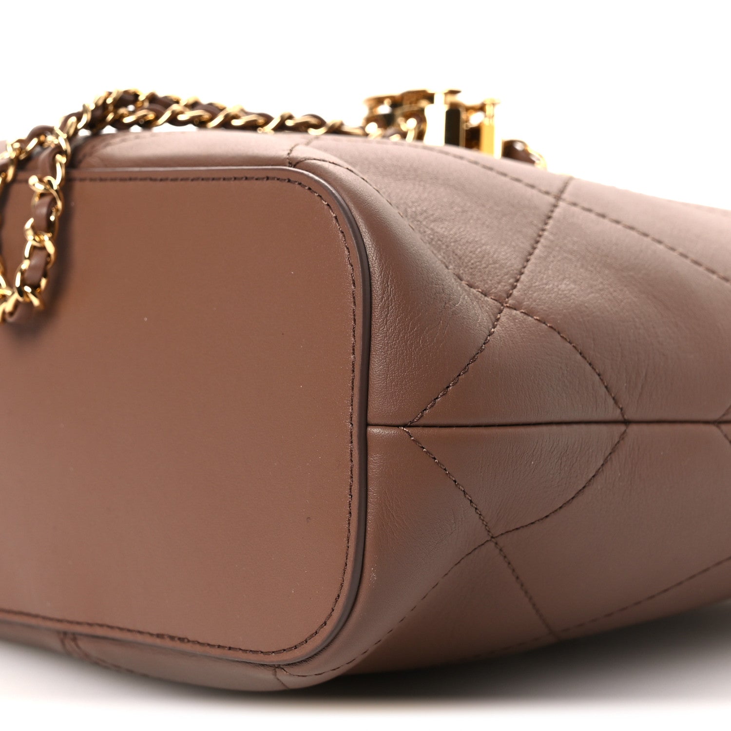 Chanel Calfskin Quilted Daily Trendy Shopping Bag Brown 10 of 11