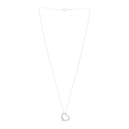 Tiffany Sterling Silver 16mm Elsa Peretti Open Heart Pendant Necklace 3 of 4