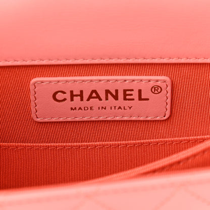 Chanel Lambskin Quilted North South Boy Flap Pink 6 of 10