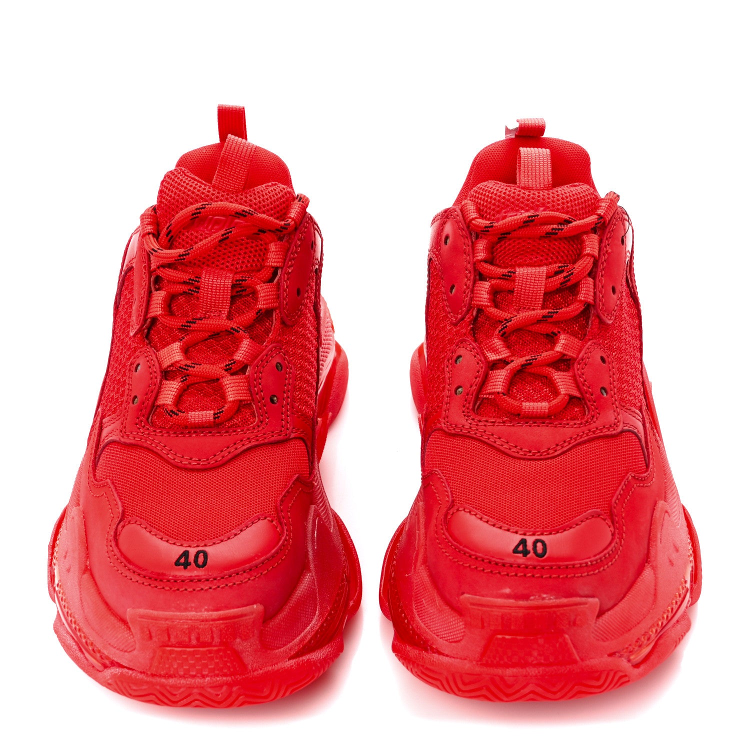 Balenciaga Fabric Mesh Clear Sole Mens Triple S Sneakers 40 Rouge Vif 2 of 9
