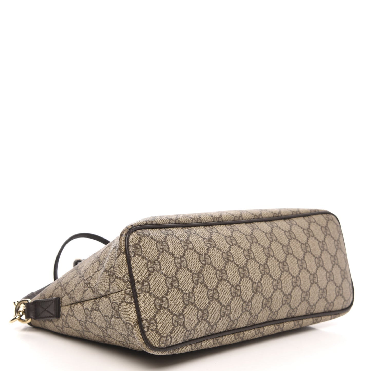 GG Supreme Monogram Small Zippered Tote Dark Brown