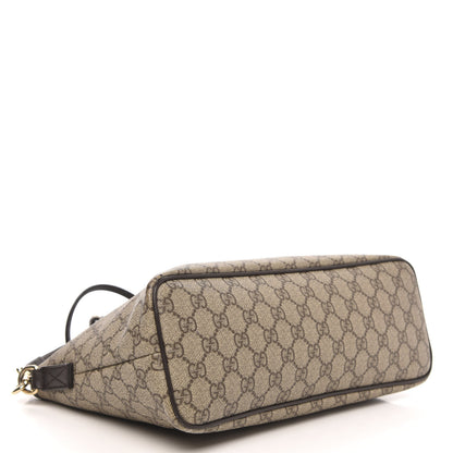 Gucci GG Supreme Monogram Small Zippered Tote Dark Brown 4 of 13