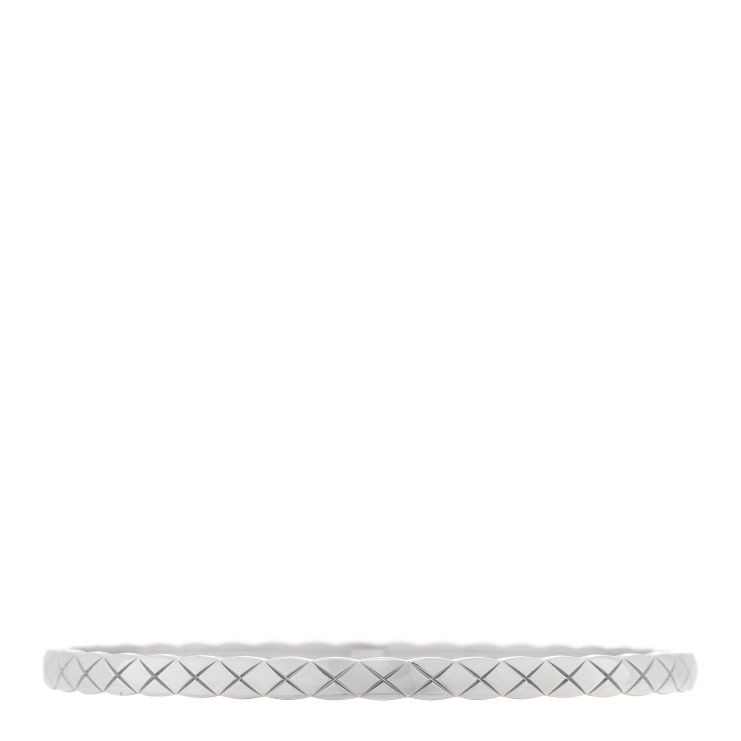 Chanel 18K White Gold Mini Coco Crush Bangle Bracelet S 2 of 4